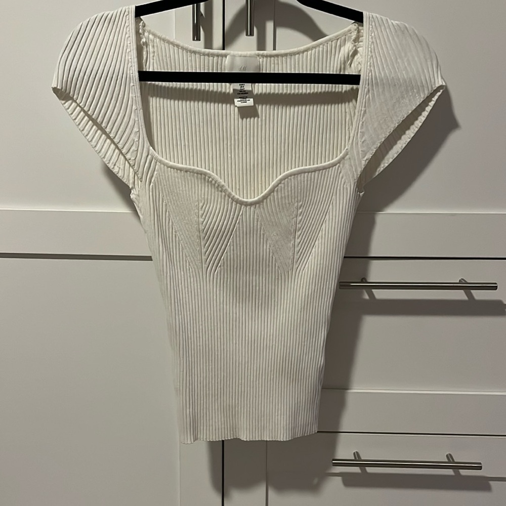 White H&M top